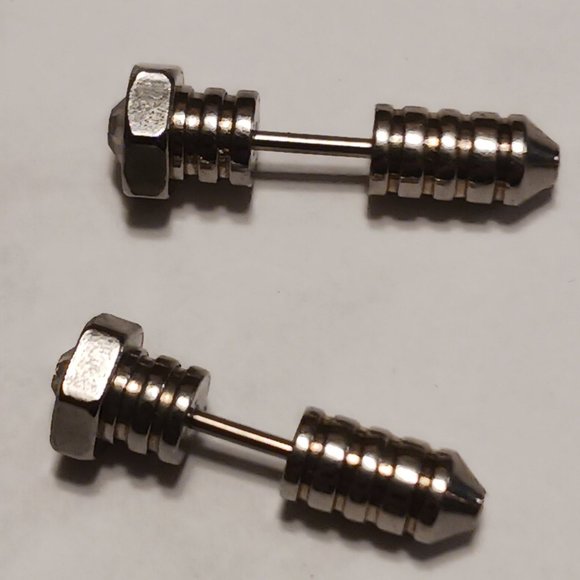 Rhinestone Screw Earrings Fake Cheaters Plugs Earrings  Unisex - Picture 5 of 5